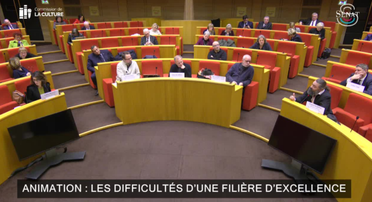 Table ronde au Sénat sur la crise de l'animation française avec Hervé Dupont de Fortiche Production. Les professionnels discutent des difficultés d'une filière d'excellence face au recul des plateformes et à la concurrence numérique.